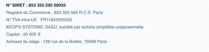 Informations éditeur du site